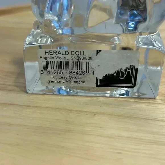 Mikasa Crystal Angel Figurine with violin 8” tall Germany Herald collection - Picture 4 of 7